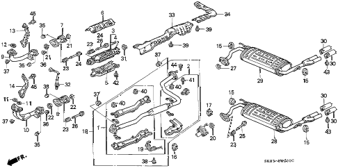 1992 INTEGRA RS 4 DOOR 5MT EXHAUST SYSTEM diagram