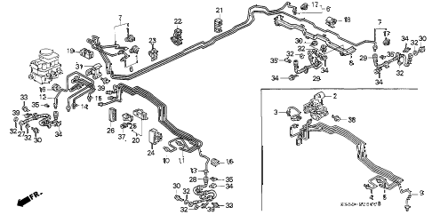 1990 INTEGRA RS 4 DOOR 4AT BRAKE LINES diagram