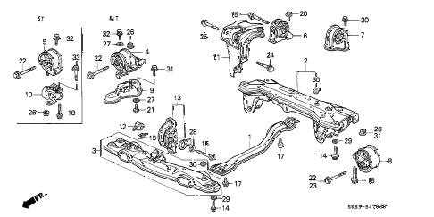 1990 INTEGRA RS 4 DOOR 5MT ENGINE MOUNT diagram