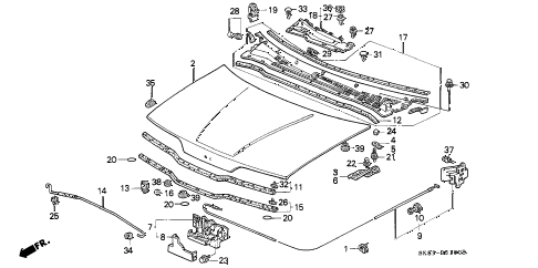 1990 INTEGRA RS 4 DOOR 5MT ENGINE HOOD diagram 1990 INTEGRA RS 4 DOOR 5MT ENGINE HOOD diagram