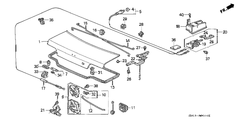 1990 INTEGRA RS 4 DOOR 5MT TRUNK LID diagram 1990 INTEGRA RS 4 DOOR 5MT TRUNK LID diagram
