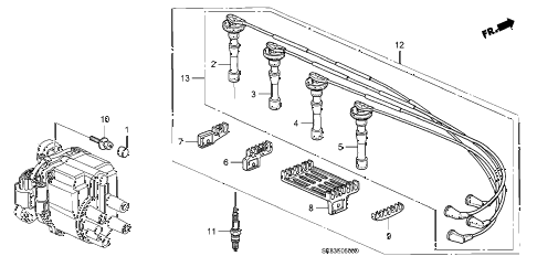 1990 INTEGRA RS 4 DOOR 5MT HIGH TENSION CORD - SPARK PLUG diagram 1990 INTEGRA RS 4 DOOR 5MT HIGH TENSION CORD - SPARK PLUG diagram