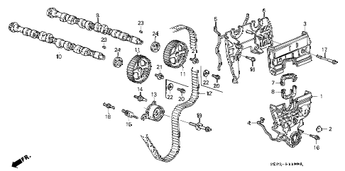 1990 INTEGRA RS 4 DOOR 5MT CAMSHAFT - TIMING BELT diagram