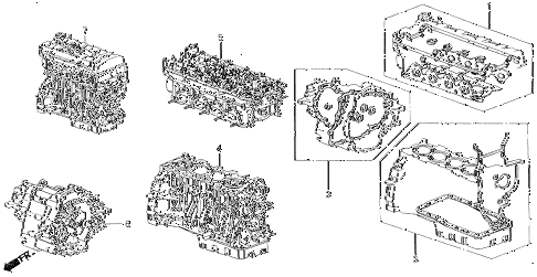 1990 INTEGRA RS 4 DOOR 4AT GASKET KIT - ENGINE ASSY.  - TRANSMISSION ASSY. diagram