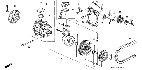 1990 INTEGRA LS 4 DOOR 4AT A/C COMPRESSOR (2) diagram 1990 INTEGRA LS 4 DOOR 4AT A/C COMPRESSOR (2) diagram