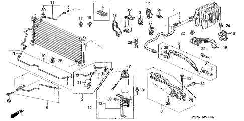 1990 INTEGRA RS 4 DOOR 5MT A/C HOSES - PIPES diagram