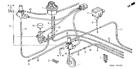 1996 NSX 2 DOOR 5MT CONTROL DEVICE TUBING (2) diagram