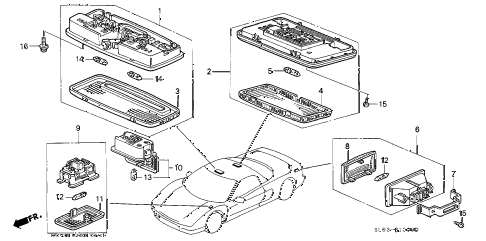 1996 NSX 2 DOOR 5MT INTERIOR LIGHT diagram 1996 NSX 2 DOOR 5MT INTERIOR LIGHT diagram