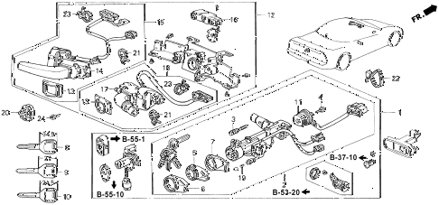 1996 NSX 2 DOOR 5MT COMBINATION SWITCH (1) diagram