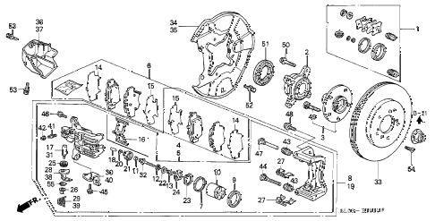 1993 NSX 2 DOOR 5MT REAR BRAKE diagram