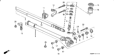 1993 NSX 2 DOOR 5MT STEERING GEAR BOX diagram