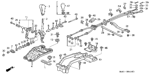 1999 NSXALEX ZANARDI ED 2 DOOR 6MT SHIFT LEVER diagram 1999 NSXALEX ZANARDI ED 2 DOOR 6MT SHIFT LEVER diagram