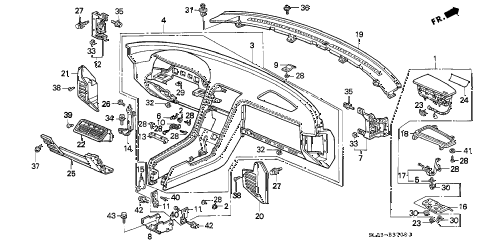 1996 NSX 2 DOOR 5MT INSTRUMENT PANEL diagram