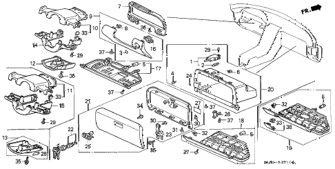2000 NSX-T 2 DOOR 6MT INSTRUMENT PANEL GARNISH diagram 2000 NSX-T 2 DOOR 6MT INSTRUMENT PANEL GARNISH diagram