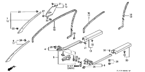 1999 NSX-T 2 DOOR 6MT PILLAR GARNISH diagram 1999 NSX-T 2 DOOR 6MT PILLAR GARNISH diagram