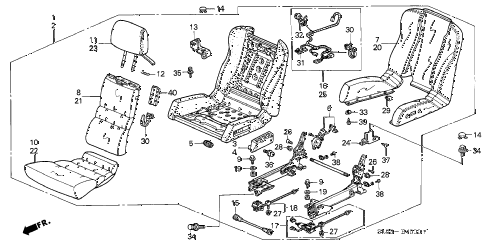 1996 NSX 2 DOOR 4AT SEAT diagram