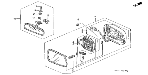 1996 NSX 2 DOOR 4AT MIRRORS diagram
