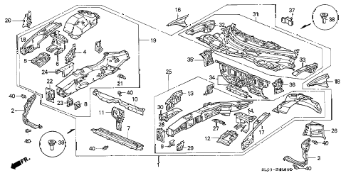1997 NSX 2 DOOR 4AT FRONT BULKHEAD diagram