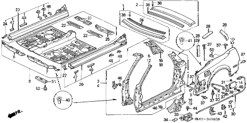 1999 NSX-T 2 DOOR 4AT OUTER PANEL - REAR FENDER (2) diagram 1999 NSX-T 2 DOOR 4AT OUTER PANEL - REAR FENDER (2) diagram