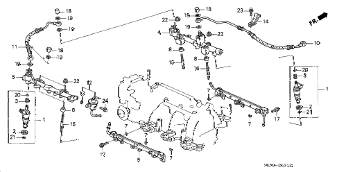 1996 NSX 2 DOOR 5MT FUEL INJECTOR (2) diagram