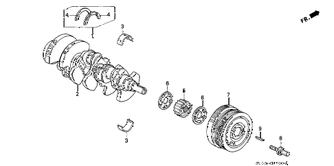 1999 NSX 2 DOOR 6MT CRANKSHAFT - PULLEY diagram 1999 NSX 2 DOOR 6MT CRANKSHAFT - PULLEY diagram