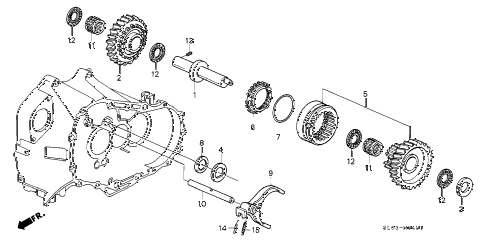 1993 NSX 2 DOOR 5MT 5MT REVERSE GEAR SHAFT diagram 1993 NSX 2 DOOR 5MT 5MT REVERSE GEAR SHAFT diagram