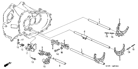 1999 NSXALEX ZANARDI ED 2 DOOR 6MT 6MT SHIFT FORK - FORK SHAFT (6MT) diagram 1999 NSXALEX ZANARDI ED 2 DOOR 6MT 6MT SHIFT FORK - FORK SHAFT (6MT) diagram