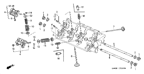 1996 NSX 2 DOOR 5MT VALVE - ROCKER ARM (FR.) diagram