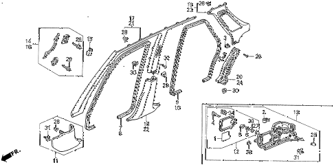 1994 VIGOR GS 4 DOOR 5MT PILLAR GARNISH diagram 1994 VIGOR GS 4 DOOR 5MT PILLAR GARNISH diagram