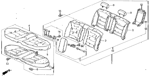 1994 VIGOR LS 4 DOOR 5MT REAR SEAT diagram