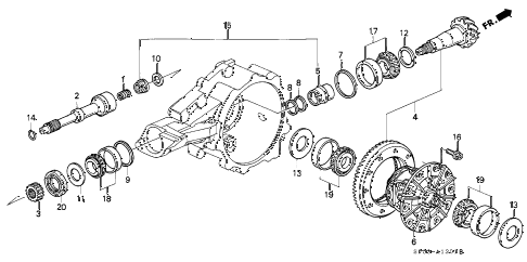 1994 LEGEND L*(MOQUETTE) 4 DOOR 4AT AT DIFFERENTIAL GEAR diagram 1994 LEGEND L*(MOQUETTE) 4 DOOR 4AT AT DIFFERENTIAL GEAR diagram