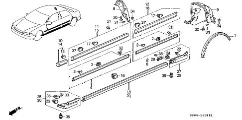 1994 LEGEND L 4 DOOR 5MT PROTECTOR diagram 1994 LEGEND L 4 DOOR 5MT PROTECTOR diagram