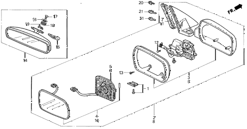 1994 LEGEND L 4 DOOR 5MT MIRRORS diagram