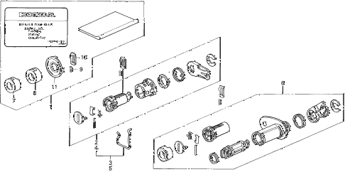 1992 LEGEND LS 2 DOOR 4AT KEY CYLINDER KIT diagram