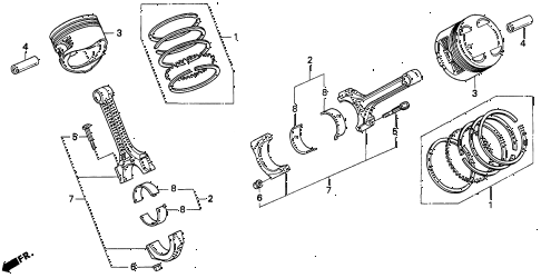 1992 LEGEND LS 2 DOOR 4AT PISTON - CONNECTING ROD diagram