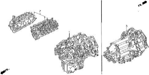 1992 LEGEND LS 2 DOOR 4AT ENGINE ASSY. - TRANSMISSION ASSY. - DIFFERENTIAL ASSY. diagram