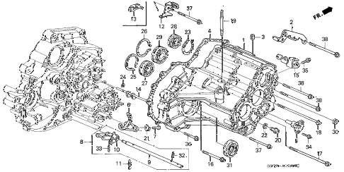 1999 INTEGRA GSLEATHER 3 DOOR 4AT AT TRANSMISSION HOUSING (1) diagram