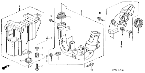 1994 INTEGRA RS 3 DOOR 4AT RESONATOR CHAMBER (1) diagram