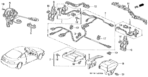 1994 INTEGRA RS 3 DOOR 4AT SRS UNIT (1) diagram