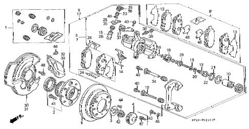 1994 INTEGRA RS 3 DOOR 4AT REAR BRAKE (DISK) (1) diagram