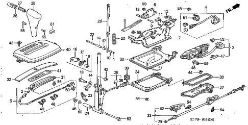 1994 INTEGRA RS 3 DOOR 4AT SELECT LEVER diagram