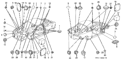 1998 INTEGRA RS 3 DOOR 4AT GROMMET diagram