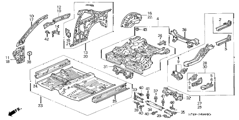 2000 INTEGRA GSLEATHER 3 DOOR 5MT INNER PANEL diagram 2000 INTEGRA GSLEATHER 3 DOOR 5MT INNER PANEL diagram