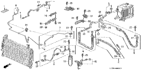 2000 INTEGRA GSLEATHER 3 DOOR 4AT A/C HOSES - PIPES (1) diagram