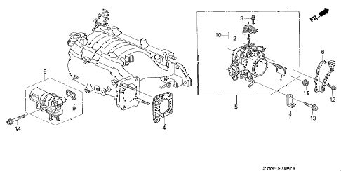 1996 INTEGRA GS-R 3 DOOR 5MT THROTTLE BODY (4) diagram