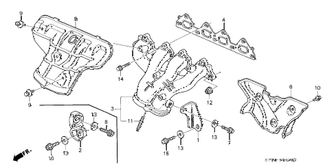 1996 INTEGRA GS-R 3 DOOR 5MT EXHAUST MANIFOLD (2) diagram 1996 INTEGRA GS-R 3 DOOR 5MT EXHAUST MANIFOLD (2) diagram