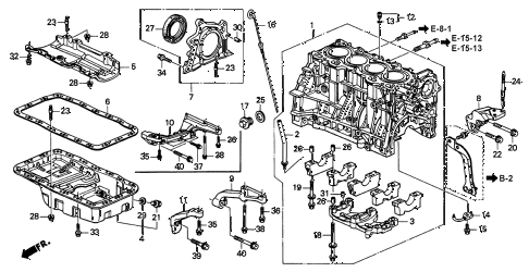 1994 INTEGRA GS-R 3 DOOR 5MT CYLINDER BLOCK - OIL PAN (2) diagram