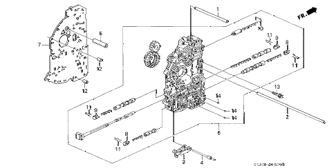 1997 INTEGRA GSLEATHER 4 DOOR 4AT AT MAIN VALVE BODY (1) diagram