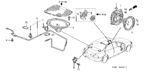 1999 INTEGRA GS-RLEATHER 4 DOOR 5MT RADIO ANTENNA - SPEAKER (2) diagram 1999 INTEGRA GS-RLEATHER 4 DOOR 5MT RADIO ANTENNA - SPEAKER (2) diagram