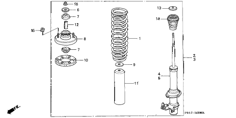2000 INTEGRA GS-RLEATHER 4 DOOR 5MT FRONT SHOCK ABSORBER diagram 2000 INTEGRA GS-RLEATHER 4 DOOR 5MT FRONT SHOCK ABSORBER diagram